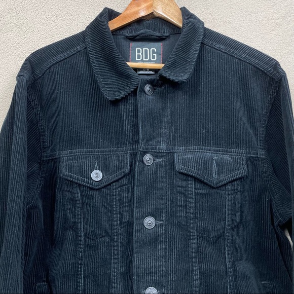 BDG Corduroy Button Up Jacket Black - Picture 3 of 4
